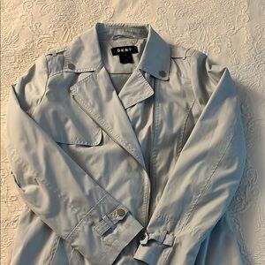 DKNY Pale Blue Spring Trench Coat